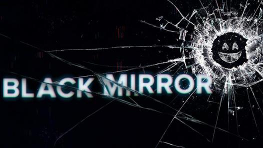 Poster image for Black Mirror Season 4 that looks like a cracked phone screen