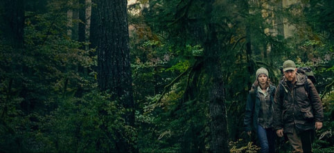 Ben Foster in the woods, in Debra Granik's drama Leave No Trace